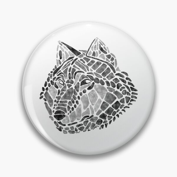 Item preview, Black Wolf Painted Mosaic Illustration designed and sold by Brooke Gazarek.