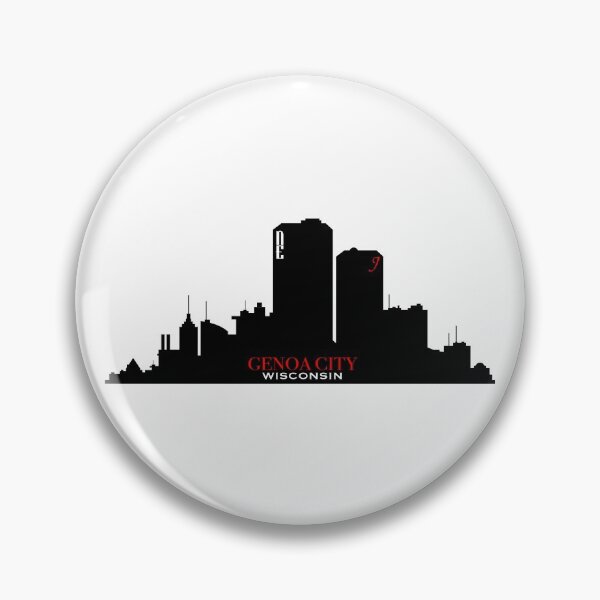 Item preview, Genoa City, Wisconsin Skyline - White Background designed and sold by PawsitiveMum.