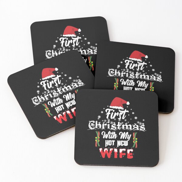 Item preview, First Christmas With My Hot New Wife T-Shirt, Gifts ideas new couple T-Shirt,  Gift Idea for Anniversary, Wedding, Mother's Day, Father's Day, Graduation, Thanksgiving, Christmas & New Year's Day. designed and sold by KHRO.