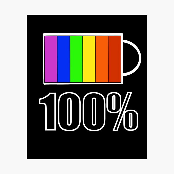 Item preview, Rainbow Battery - Black designed and sold by BusyMonkeys.