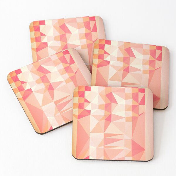 Item preview, Triangle patchwork- pink to orange tone  designed and sold by wiwiart.
