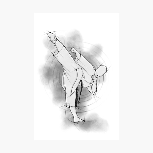 Yoko geri kekomi | Karate Kick Drawing by Fiore Tartaglia Photographic Print