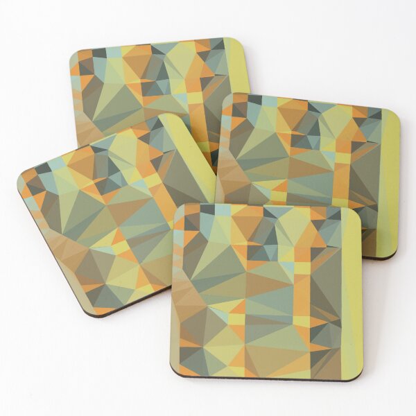 Item preview, Triangle patchwork- green to orange tone  designed and sold by wiwiart.