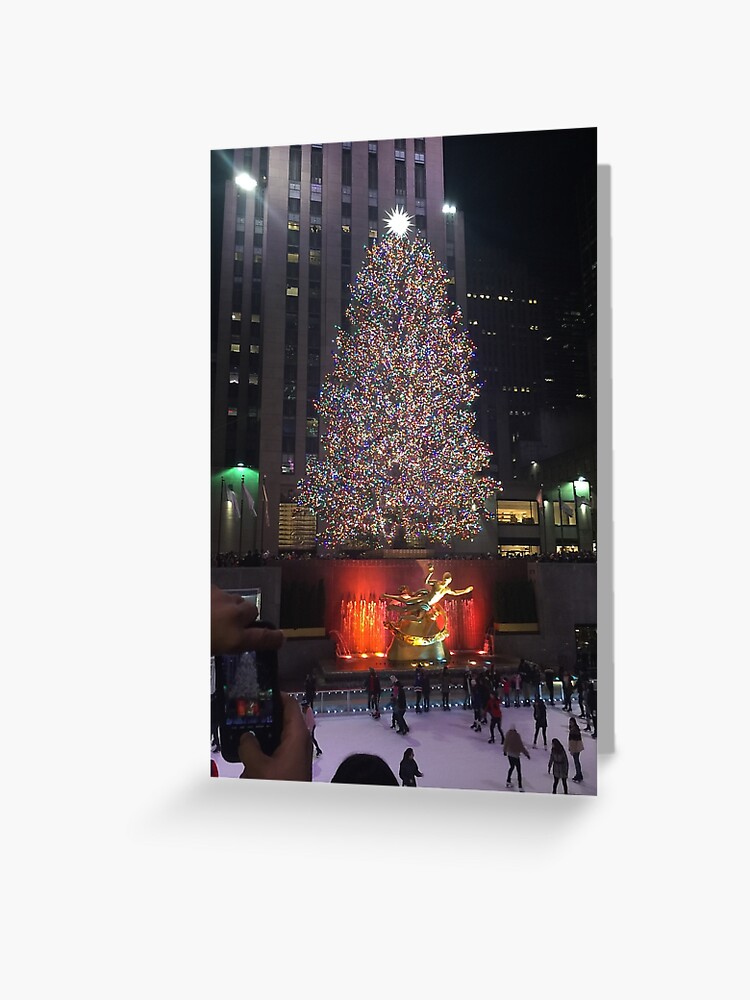 Rockfeller Center Christmas tree theme Set of 5 greeting cards