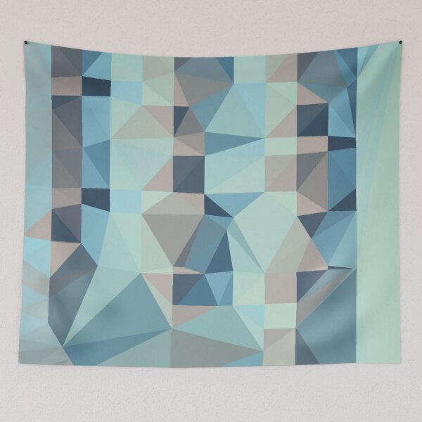 Item preview, Triangle patchwork-Blue tone  designed and sold by wiwiart.