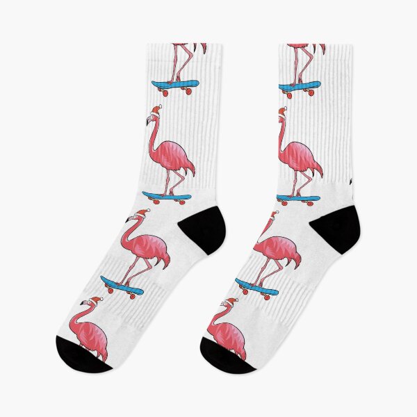 Item preview, Cute Santa Hat Flamingo Skateboard Christmas designed and sold by perfectpresents.