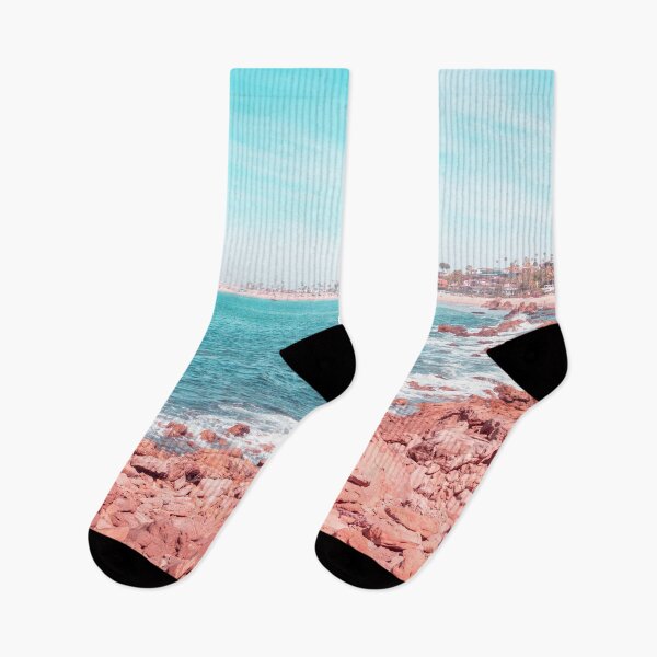 Item preview, Transcending Reality - Corona Del Mar Oceanscape in Coral Pink and Turquoise designed and sold by Georgia Mizuleva.