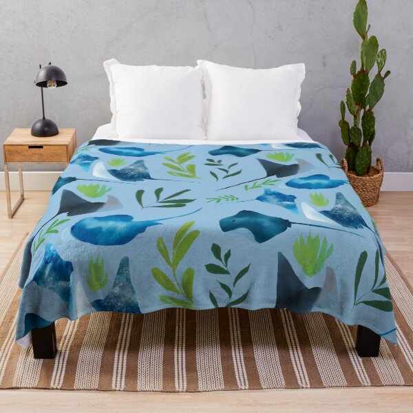 Item preview, Cute Watercolor Sting Rays Blue Ocean Wildlife designed and sold by TheRainbowRoom.
