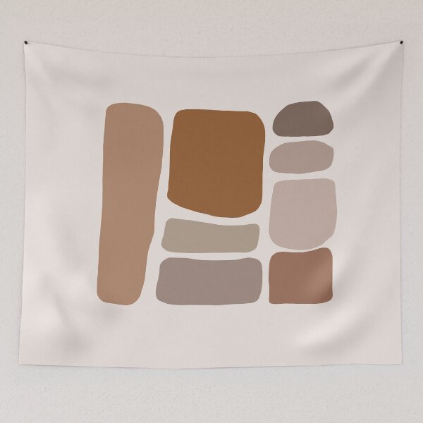 Item preview, Boho Abstract Shape Warm Toned  minimalist Print designed and sold by zedonee.