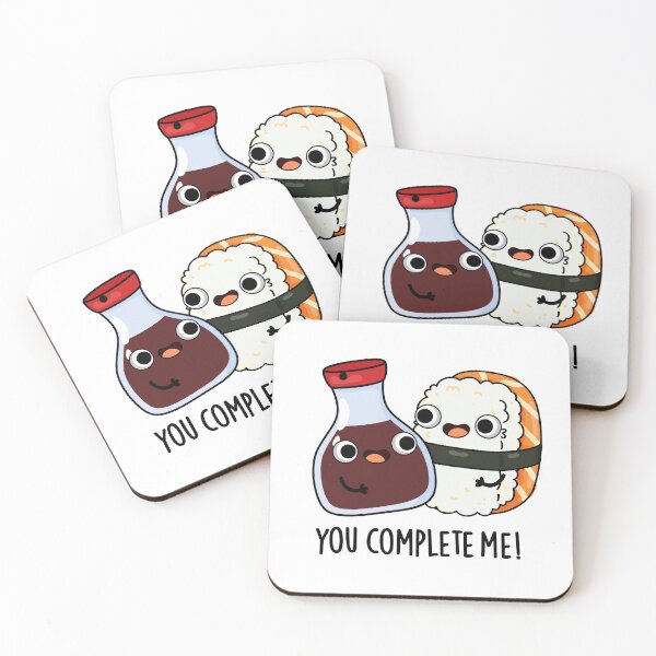 Item preview, You Complete Me Funny Sushi Soy Sauce Puns  designed and sold by punnybone.