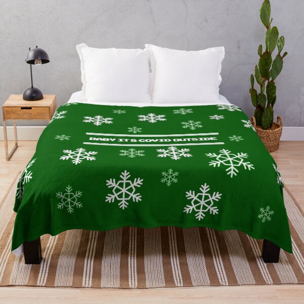 Item preview, Baby its covid outside - Christmas tree Green and White snowflake edition (baby its cold outside funny pun) designed and sold by Deegital18.