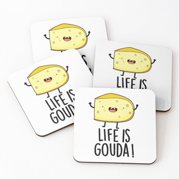 Item preview, Life Is Gouda Positive Cheese Puns  designed and sold by punnybone.