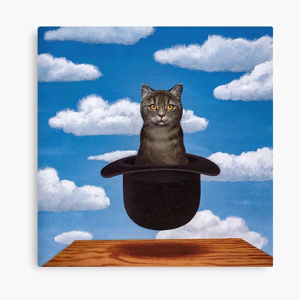 Le chat dans le chapeau Impression sur toile