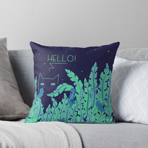 Cheshire Cat illustration Throw Pillow