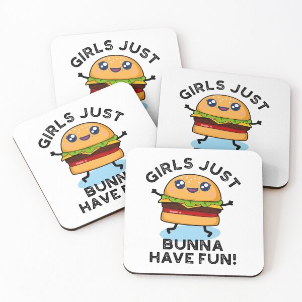 Item preview, Girls Just Bunna Have Fun Funny Burger Puns  designed and sold by punnybone.