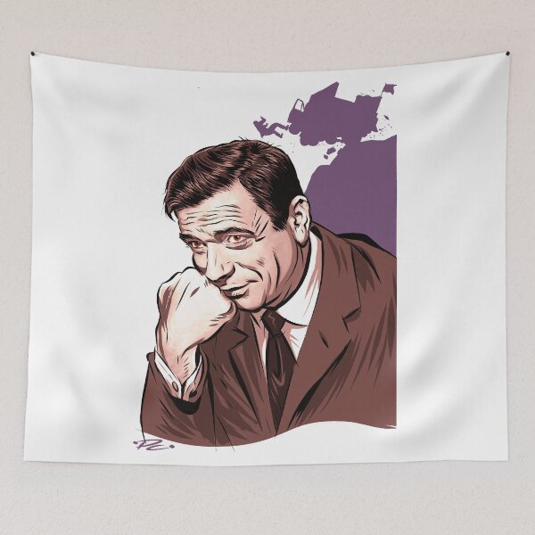 Item preview, Yves Montand - An illustration by Paul Cemmick designed and sold by TIGERDAVER.