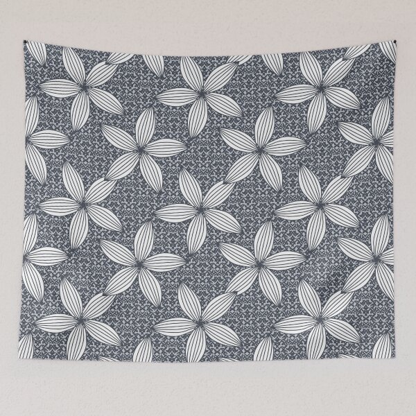 Item preview, grey linear flowers designed and sold by rysunki-malunki.