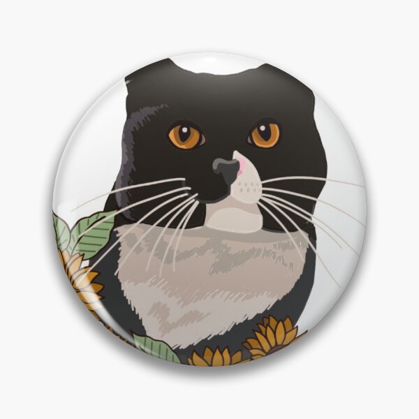 Item preview, Tuxedo Cat Sunflower designed and sold by BobaPuma.