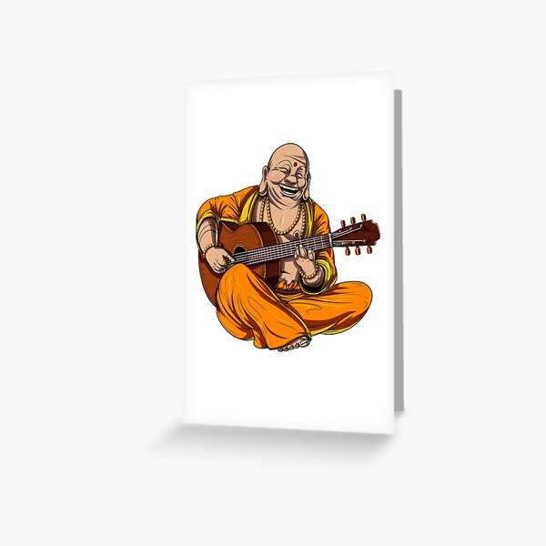 Buddha spielt Gitarre Grußkarte