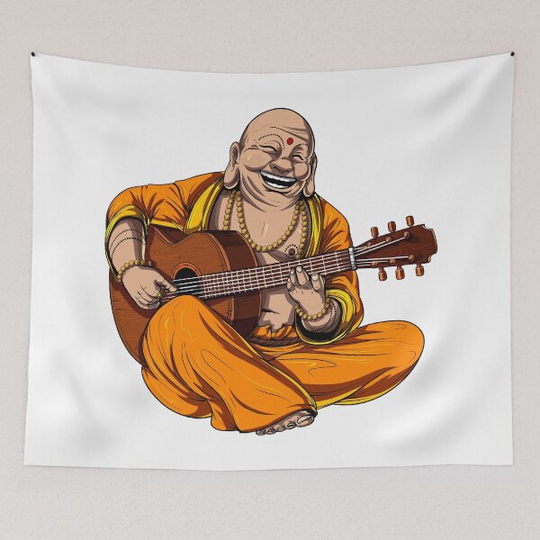 Item preview, Buddha Playing Guitar designed and sold by underheaven.