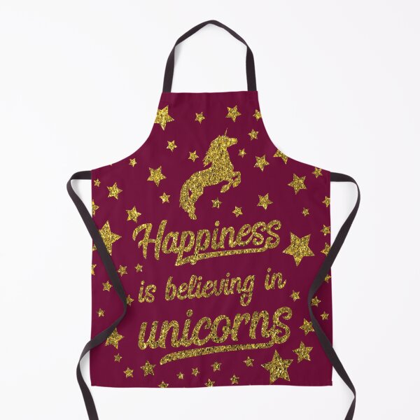 Item preview, Happiness is believing in unicorns gold glitter Christmas Unicorn Design designed and sold by Sarah Wainwright.