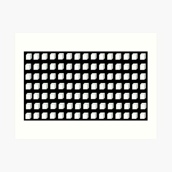 Black and White Cube Art Print