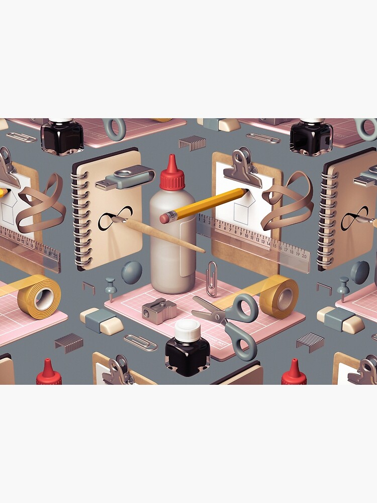 'Infinity', a 3D composition of stationary items. by Robokat-Art