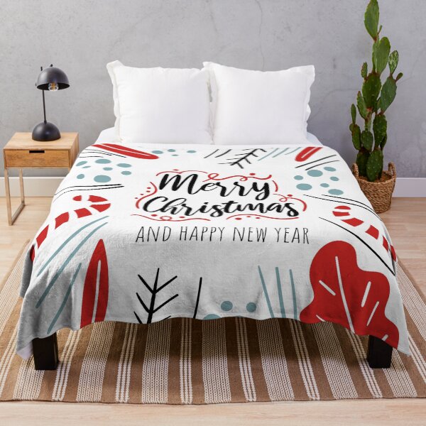 Item preview, Merry Christmas, happy New Year with cute plants, berries, fur tree branches, leaves, text designed and sold by MangoFun.