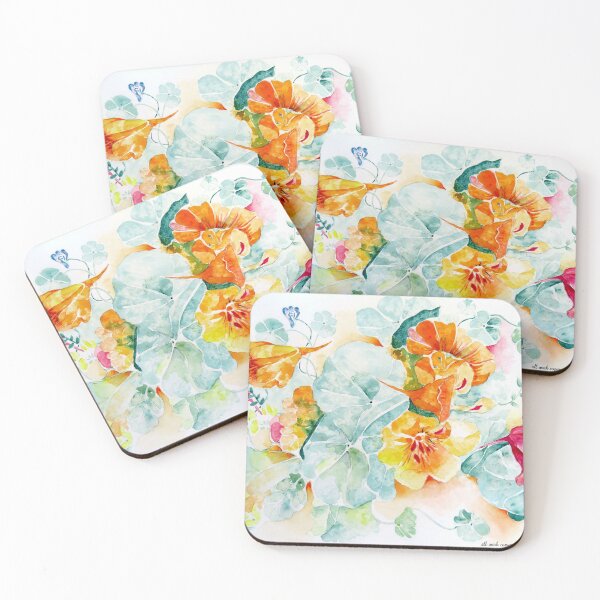 Item preview, Nasturtiums in bright colours designed and sold by Gea Austen.