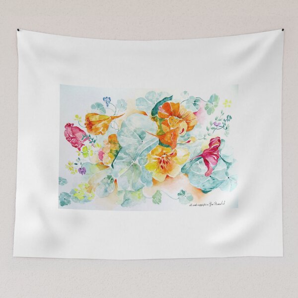 Item preview, Nasturtiums in bright colours designed and sold by Gea Austen.