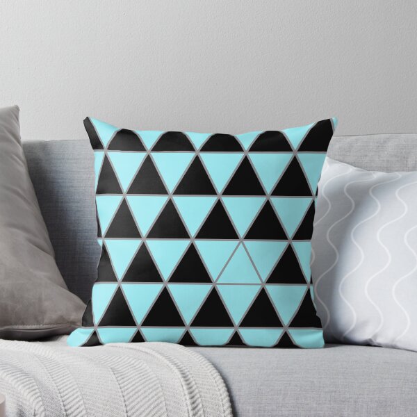 Item preview, Black, pastel light blue,  and gray geometric triangle pattern designed and sold by BaronessDesign.