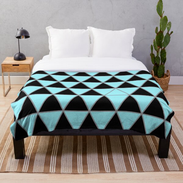 Item preview, Black, pastel light blue,  and gray geometric triangle pattern designed and sold by BaronessDesign.