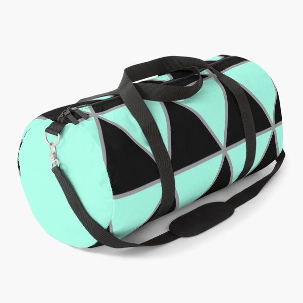 Artikelvorschau, Schwarzes, pastellfarbenes Aqua und graues geometrisches Dreiecksmuster entworfen und verkauft von BaronessDesign.