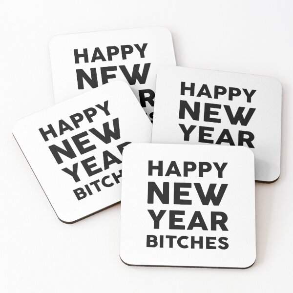 Item preview, Happy New Year Bitches Happy New Year Funny Text Gift designed and sold by GoldenDov.