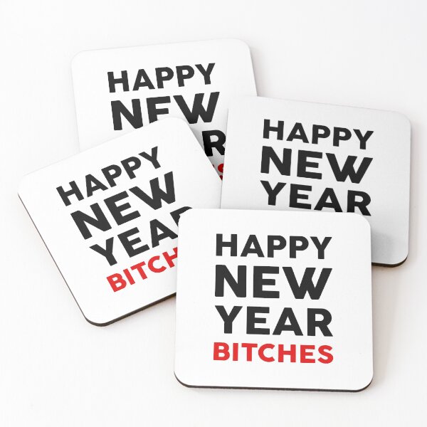 Item preview, Happy New Year Bitches Happy New Year Funny Text Gift designed and sold by GoldenDov.