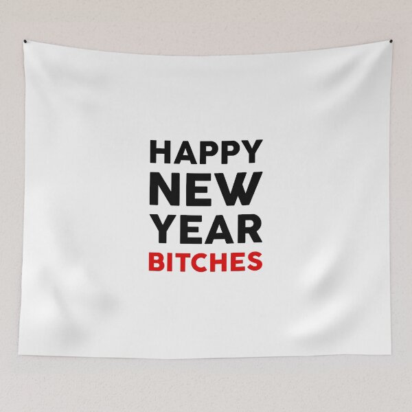 Item preview, Happy New Year Bitches Happy New Year Funny Text Gift designed and sold by GoldenDov.
