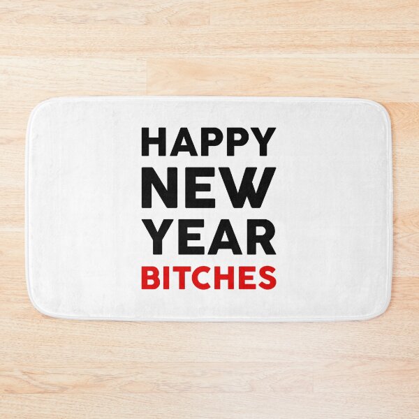 Item preview, Happy New Year Bitches Happy New Year Funny Text Gift designed and sold by GoldenDov.