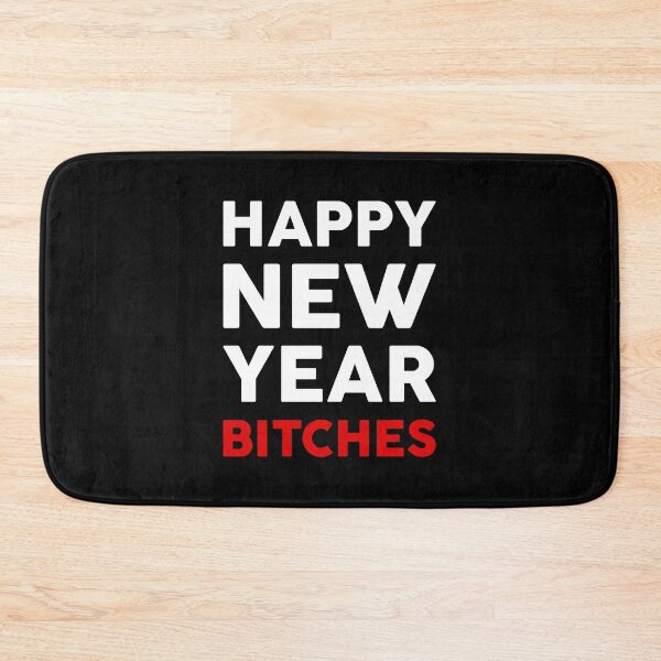 Item preview, Happy New Year Bitches Happy New Year Funny Text Gift designed and sold by GoldenDov.