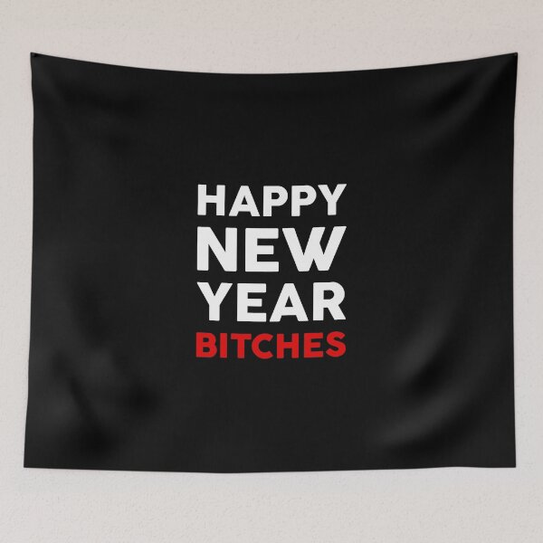 Item preview, Happy New Year Bitches Happy New Year Funny Text Gift designed and sold by GoldenDov.