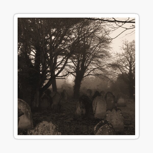 Sepia graveyard Sticker
