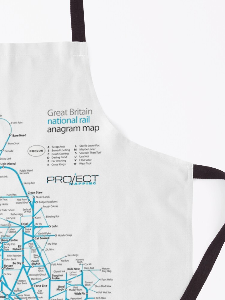 Alternate view of Great Britain national rail anagram train map Apron