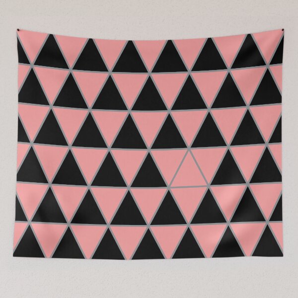 Item preview, Black, pastel red,  and gray geometric triangle pattern designed and sold by BaronessDesign.