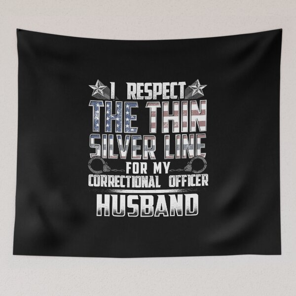 Item preview, Husband Thin Silver Line Correctional Officer designed and sold by wheedesign.