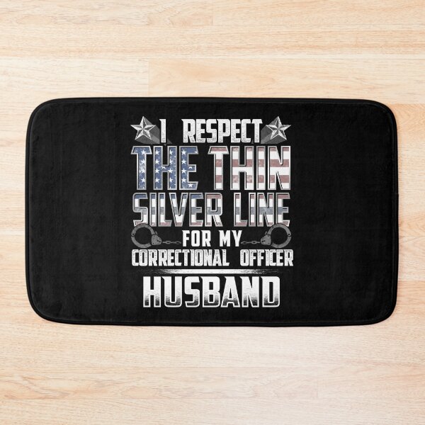Item preview, Husband Thin Silver Line Correctional Officer designed and sold by wheedesign.