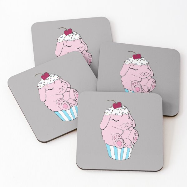 Item preview, Bunny Cupcake 3- Strawberrry- Gray designed and sold by mochinumnums.