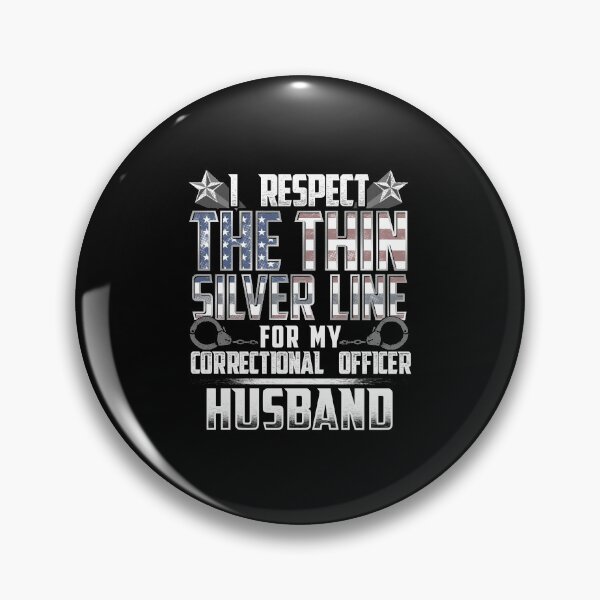 Item preview, Husband Thin Silver Line Correctional Officer designed and sold by wheedesign.