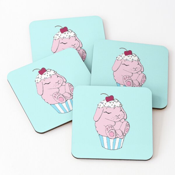 Item preview,  Bunny Cupcake 3- Strawberrry-Blue designed and sold by mochinumnums.
