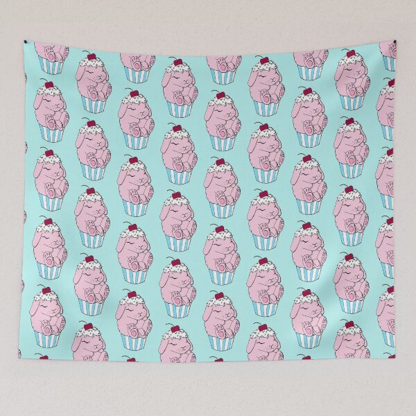 Item preview,  Bunny Cupcake 3- Strawberrry-Blue designed and sold by mochinumnums.