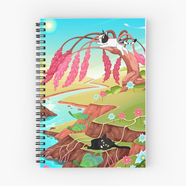 Item preview, Enjoying Nature - featuring the two cheeky Cats Tipsy & Tapsy. By Cute Kawaii Art. designed and sold by CuteKawaiiArt.