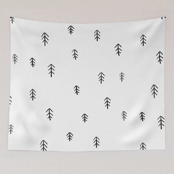Item preview, Cute black and white fur trees pattern for Merry Christmas, happy New Year designed and sold by MangoFun.